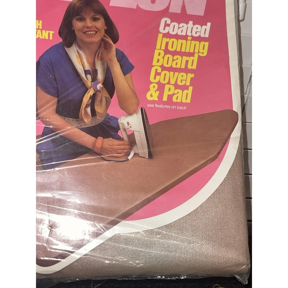 Vintage 1985 Retro Magla Dusty Rose Ironing Board Cover & Pad Teflon New Sealed